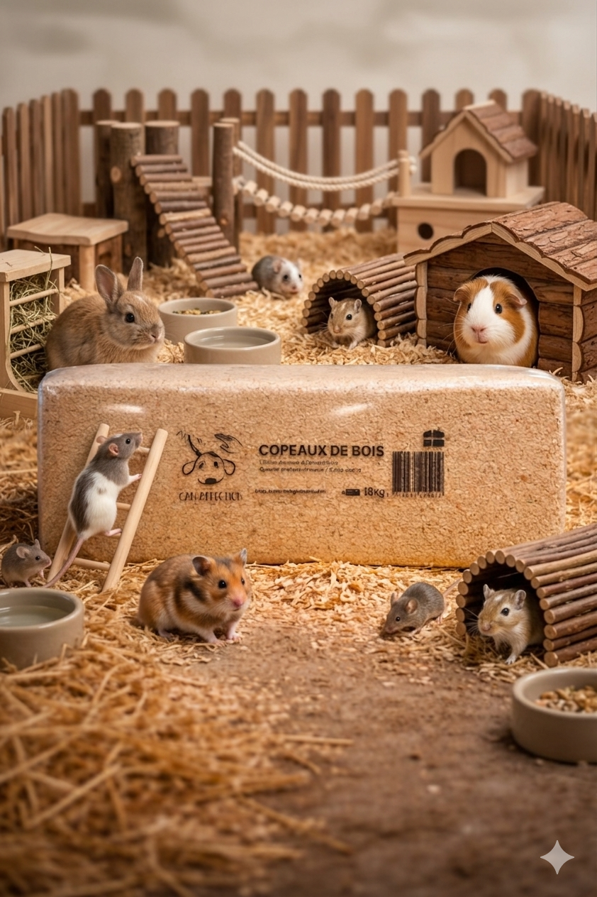 Litière Animale Copeaux de Bois 18kg