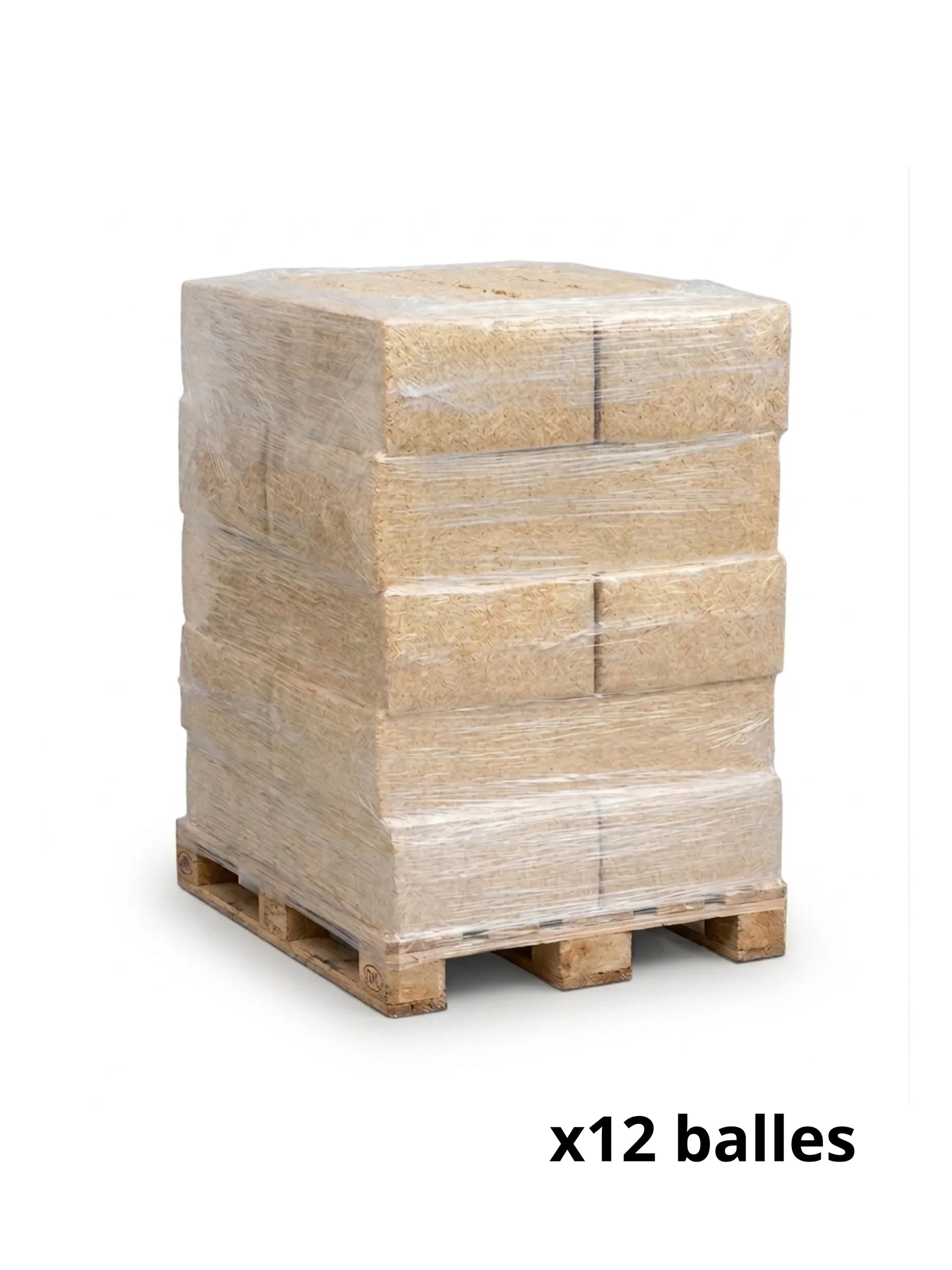 Litière Animale Copeaux de Bois ( 1 Palette - 12 balles de ≃ 18kg)